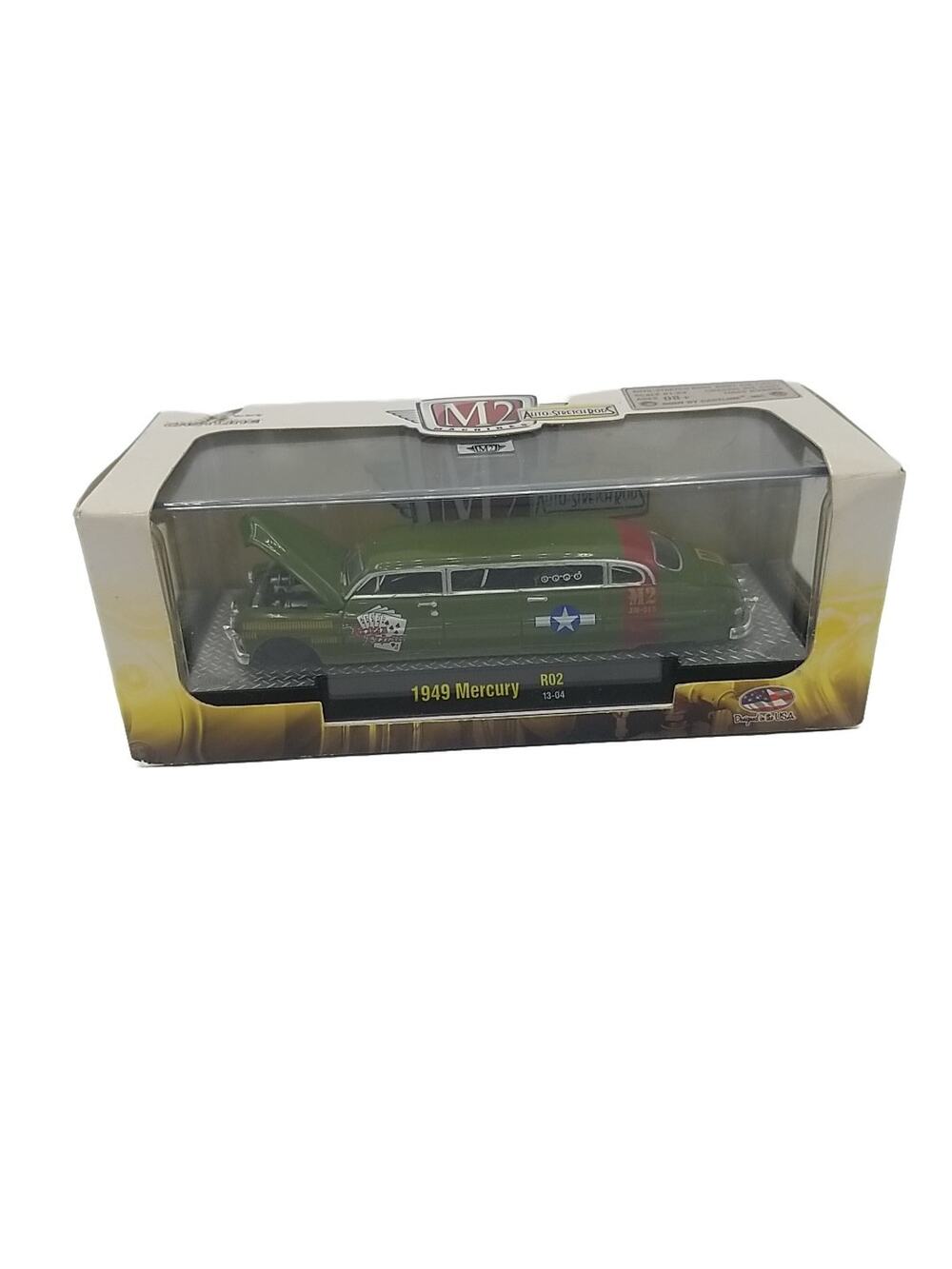 M2 Machines R02 Auto-Stretch Rods 1949 Mercury Coupe 49 Military Green 13-04